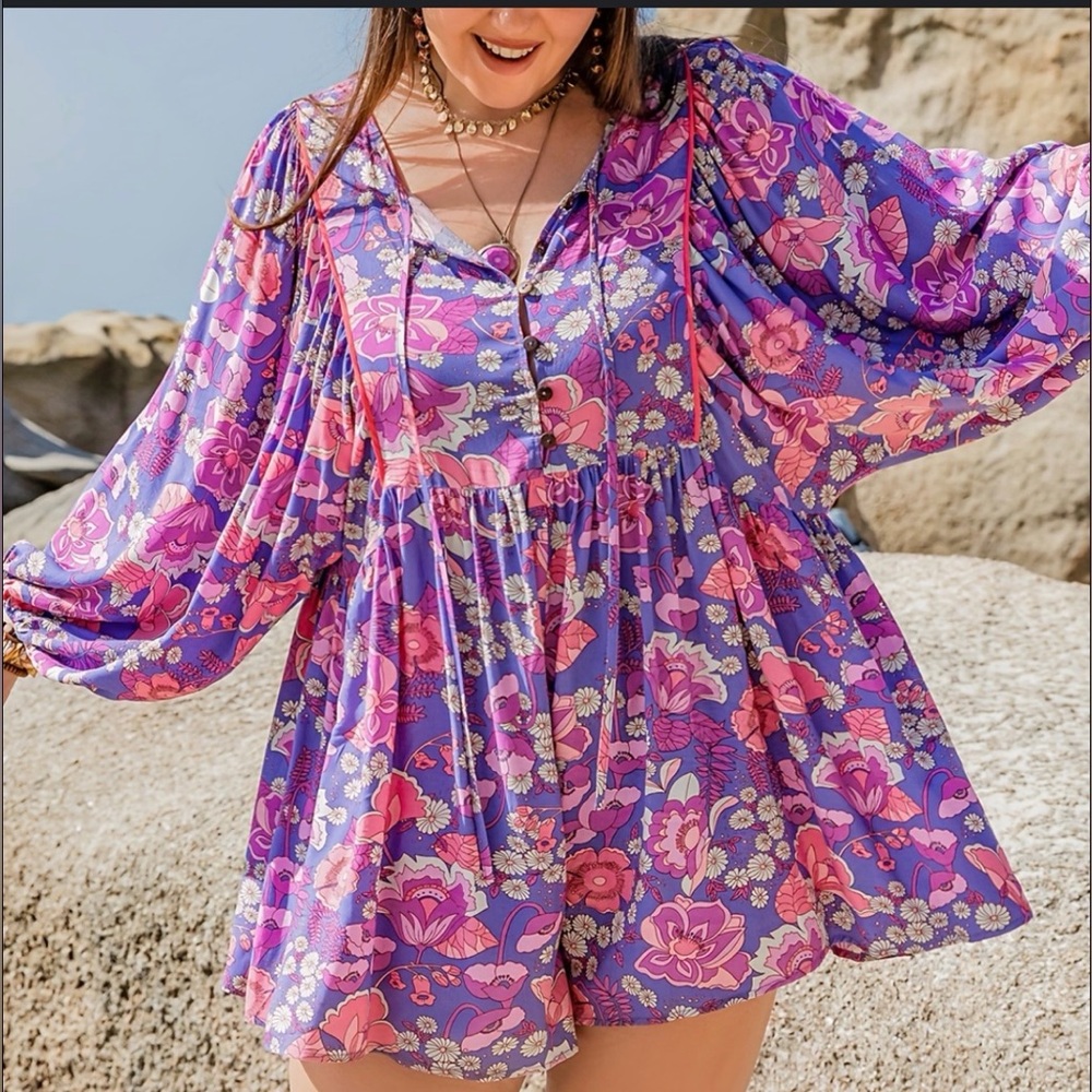 Floral Purple Women's romper